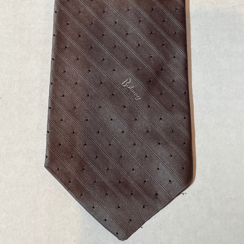 Botany 500 Men's Gray Stripe‎ Dot Silk Blend Necktie